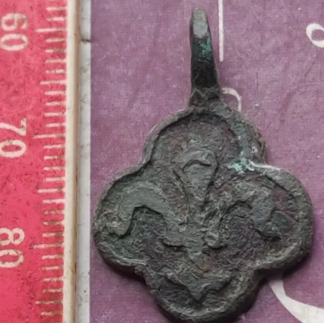 metal detecting find Heraldic Pendant