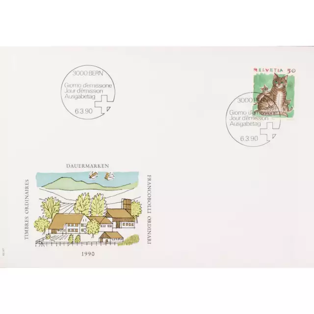 Schweiz Nr. 1414 FDC Ersttagsbrief "Katze"