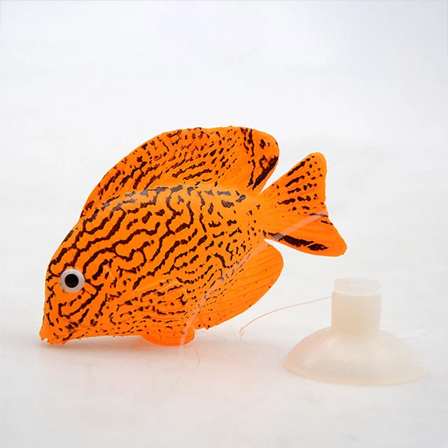 Adorno de peces dorados artificial de acuario que brilla en la oscuridad hazlo tú mismo decoración de pecera x*
