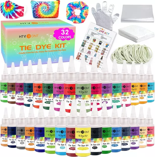 Kit de tinte de corbata conjunto de pintura textil de colores vibrantes para niños y adultos Reino Unido