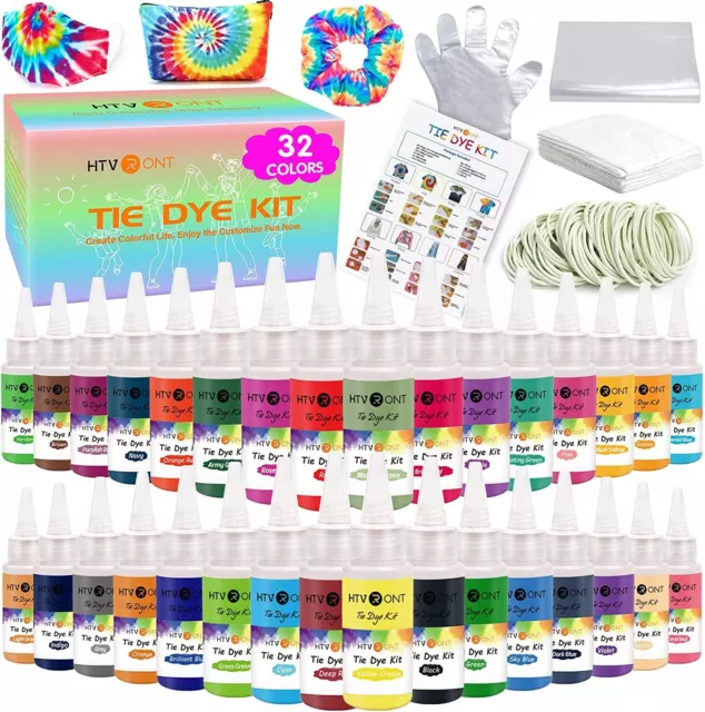 Tie Dye Kit Vibrant Colours Fabric Tye Dye Textile Paint Set for Kids&Adults UK