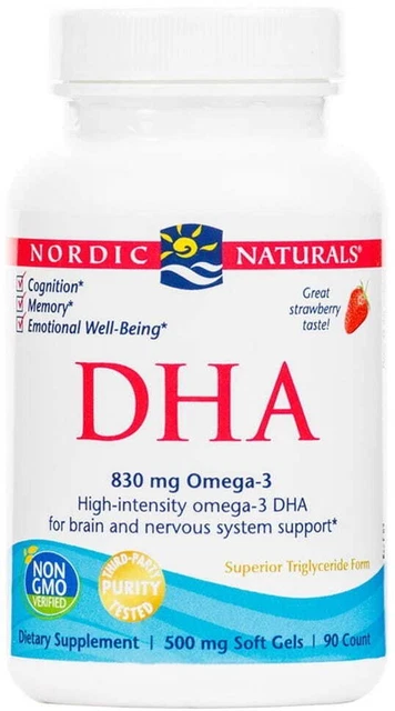 Nordic Naturals Dha 830mg Fraise 90 Capsules Molles