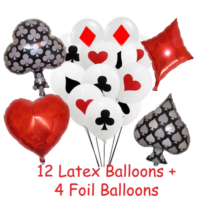 Poker Balloon Set Magic Vegas Alice in Wonderland Party Decoration Heart Diamond