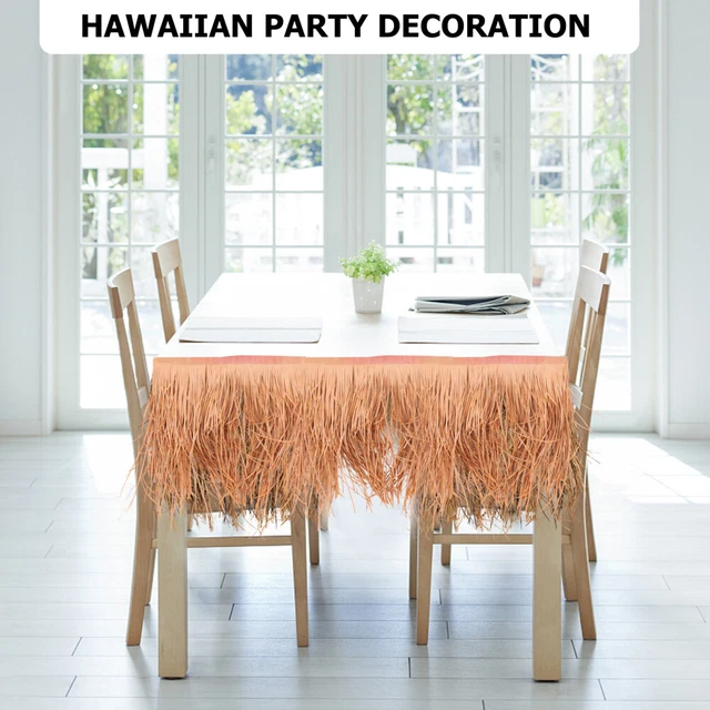 Luau Straw Skirt Luau Table Skirt Hawaiian Hula Wreath Decor Dress 6