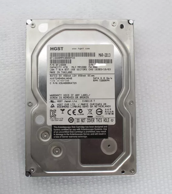 Hitachi 4TB SATA HGST 7K4000 HUS724040ALA640 6GB/s 7.2K 0F14688 tesed 100%