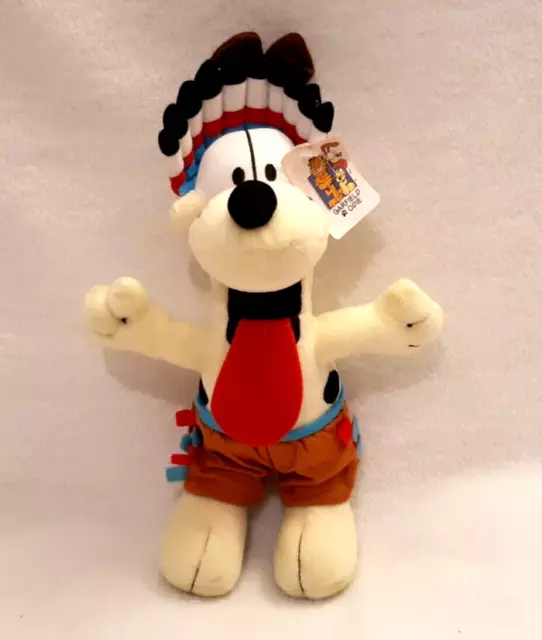 Garfield Odie Dog Native American Indian Chief, Plush TV Toy 12” Gosh! With Tag