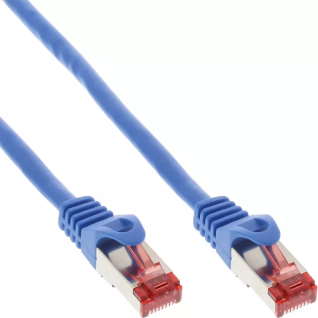 3x InLine Patchkabel, S/FTP (PiMf), Cat.6, 250MHz, PVC, CCA, blau, 5m