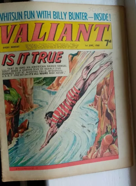 "Valiant " Comic 1968 Classic Vintage Uk Comic Best For Comic Strips!