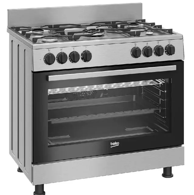 Beko Gasherd Gastro Standherd, EEK: A, 90 cm breit Gas-Elektroherd mit Backofen