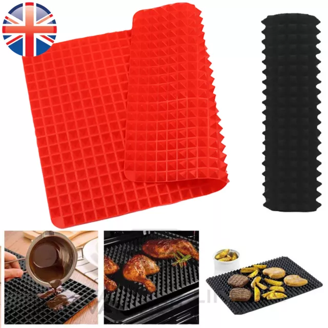 Silicone Pyramid Mat Pan Baking Tray Cooking Non Stick Fat Reducing Oven