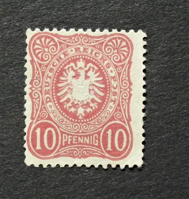 1880Mi:45,-MiNr 41 IIb "10 PFENNIG" Spätauflage dunkelrosarot POSTFRISCH geprBPP