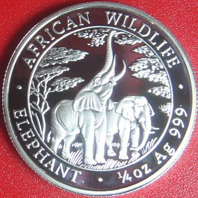 2003 ZAMBIA 1000 KWACHA 1/4 oz SILVER PROOF ELEPHANT AFRICAN WILDLIFE RARE COIN!