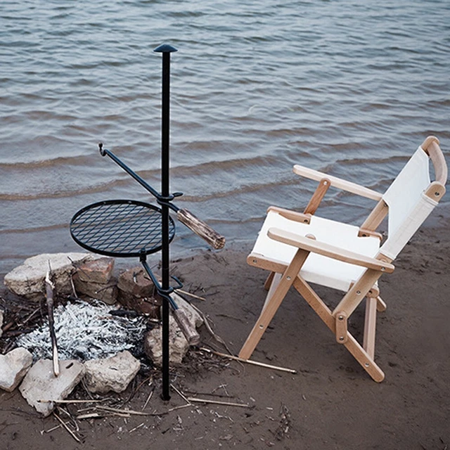 Trépied De Cuisson Camping - Support Poêle Feu De Camp Pliant En Acier Inoxydable