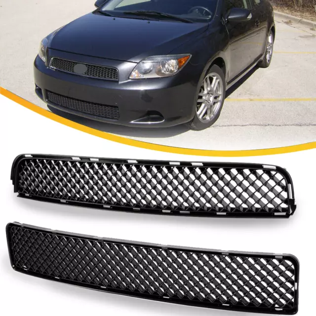 Front Bumper Upper Lower Grille Mesh Grill Fit 2005 2006 2007 2008-2010 Scion tC