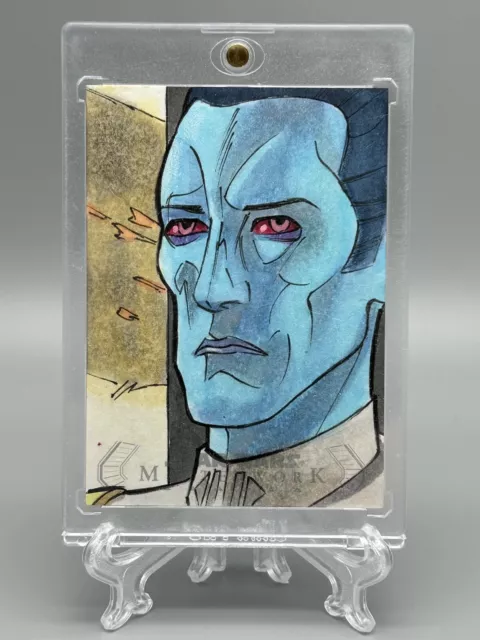 2020 Topps Star Wars Masterwork sketch Grand Admiral Thrawn by Brad Hudson 1/1