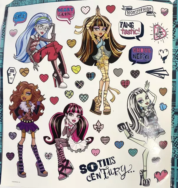 Lot Of 5 Sheets Of Monster High Stickers