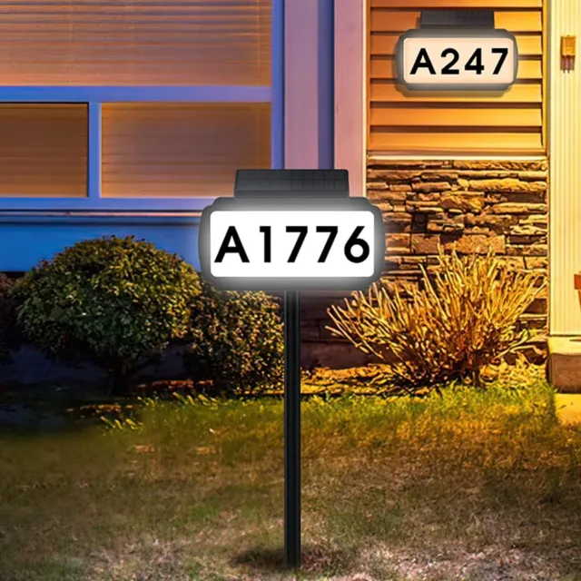 Solar Address Sign Stake Light LED Waterproof House Numbers for Outside Street