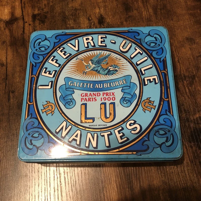 ANCIENNE BOITE LEFEVRE utile lu gateau biscuit tole Nantes Galette