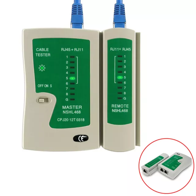 Ethernet Network LAN Telephone Cable Tester Checker For RJ11 RJ45