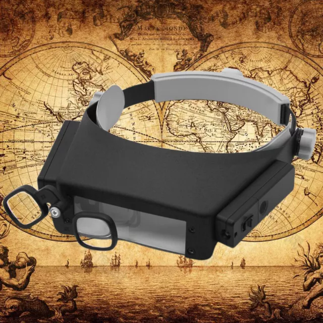 Headband Magnifier 1.5X 1.5X 6X 8X Loupe Lluminated Magnifier for Reading Repair