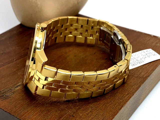 Orologio Uomo Movado 0607203 Museo Quadrante Nero Quarzo Svizzero 40mm Cinturino Acciaio Oro 7