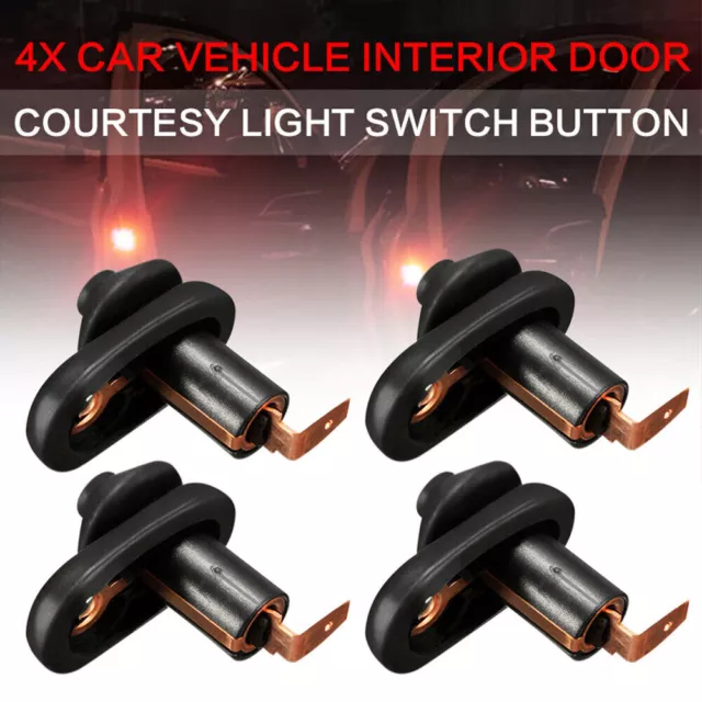 4Pcs Car Door Courtesy Light Lamp Switch Button Parts Car Interior Accessories