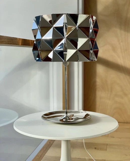 VINTAGE IKEA ENERGI Table Lamp with Geometric Chrome Plated Steel Shade