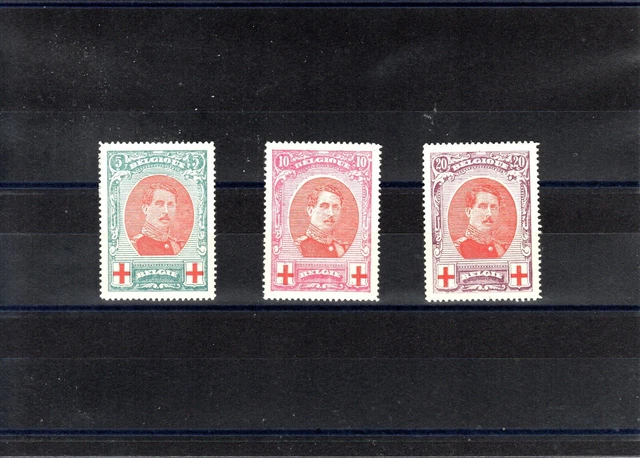 Timbre Belgique Croix Rouge 1914 N°132/134 Neuf* Mh