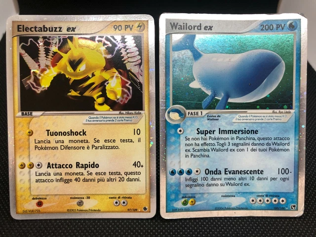Pokemon EX Ruby & Sapphire Electabuzz ex 97/109 EX Sandstorm Wailord ex 100/100