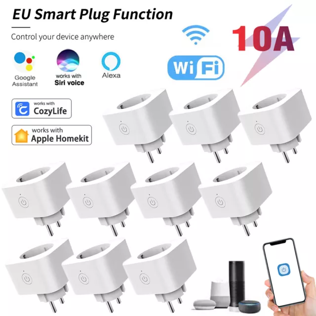 1-10X Smart Homekit WLAN EU Steckdosen App-gesteuert WiFi Steckdose Alexa Echo