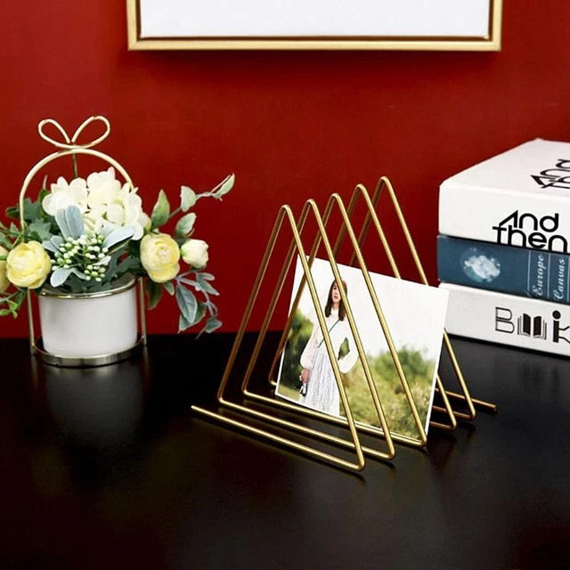 Triangle Record Rack Bookshelf Magazine Storage Organizer  Home Decoration