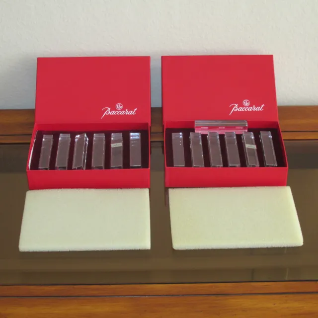 Baccarat Vega Set Of 13 Knife Rests Original Boxes Signed, Excellent Condition!