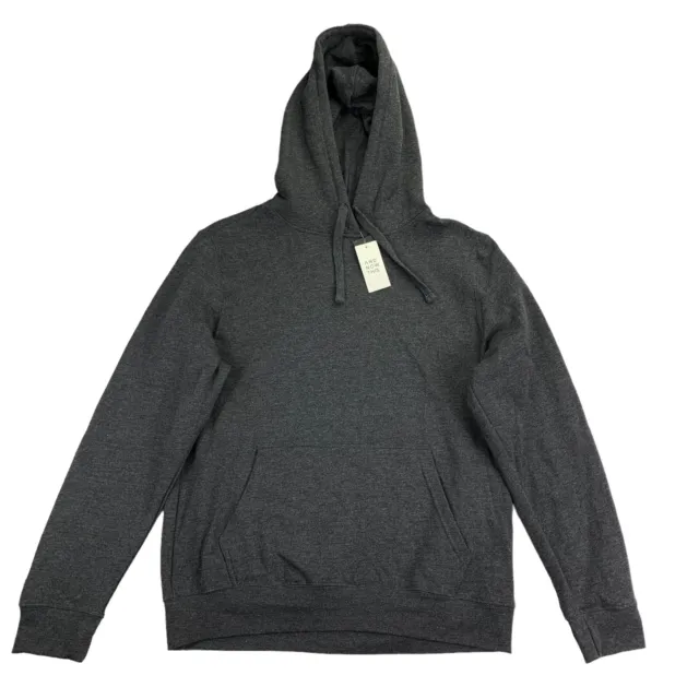 And Now This Mens Washed Cotton Fleece Pullover Hoodie Dark Gray S