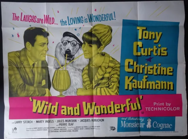 Wild And Wonderful Poster Cinema Quad 1964 Tony Curtis Christine Kaufmann Poodle