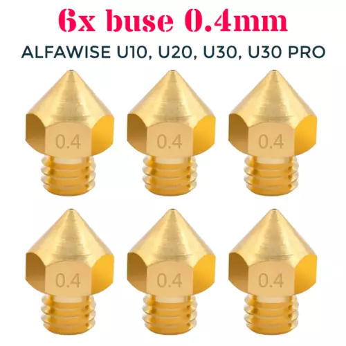 x5 Buse Laiton 0.4mm pour DIGGRO Alpha-3 imprimante 3d printer nozzle +  Outils