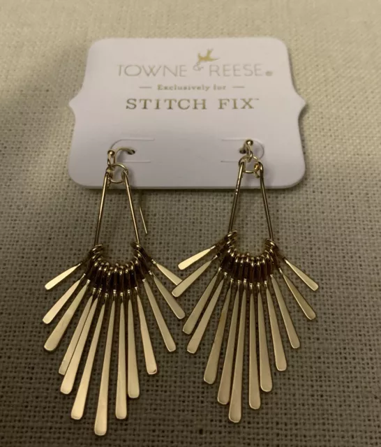 Stitch Fix Towne And Reese Gold Tone Fringe Earrings Dangles