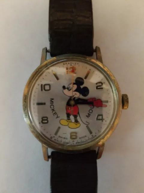 Vintage Bradley Mickey Mouse Watch Disney Productions
