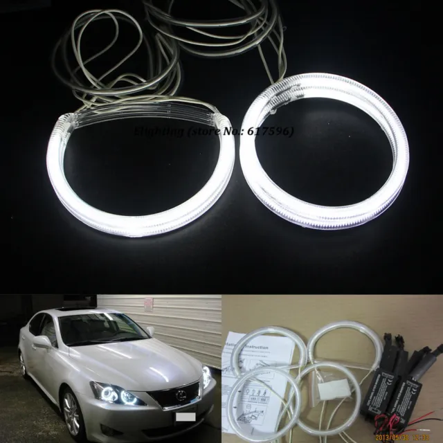 4Pcs White CCFL Angel Eyes Halo Rings For Lexus IS250 IS350 with Inverters