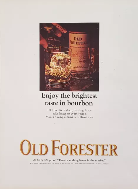 1965 Old Forester Kentucky Whisky Deep Dazzling Flavor Print Ad