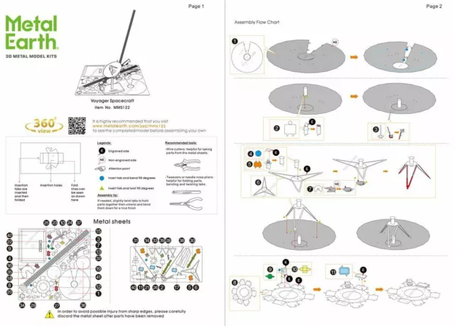 Metal Earth NASA Voyager Spacecraft 3D Laser Cut DIY Model Hobby Building Kit 2