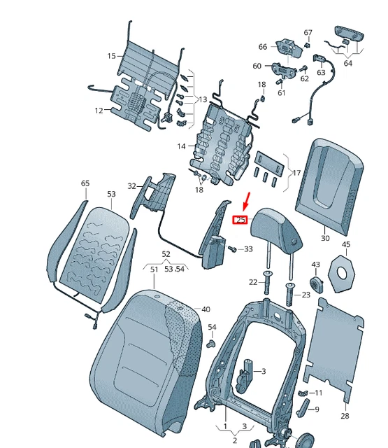 Siège Avant Droit D'occasion Pour VW Touareg 7L - Avec Airbag - Réf. 7L6881406AN