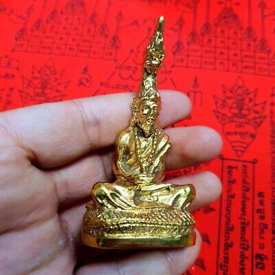 ์Naga Lersi Hermit Figure Brass Statue Talisman Mantra Thai Buddha Amulet