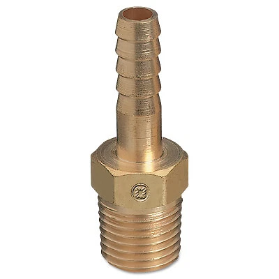 Brass Hose Adaptors, Npt Thread/Barb, Brass, 1/8 In Western Enterprises 549