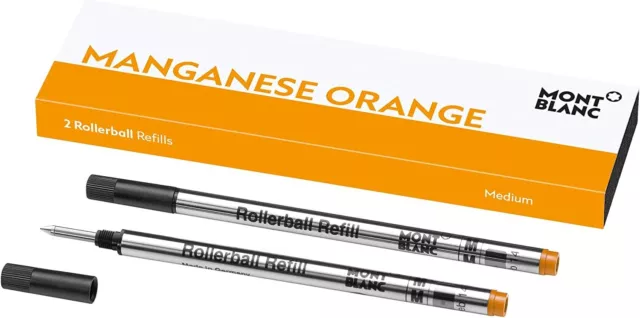 Montblanc Rollerball 2 x Pen Refill Medium Manganese Orange 124524