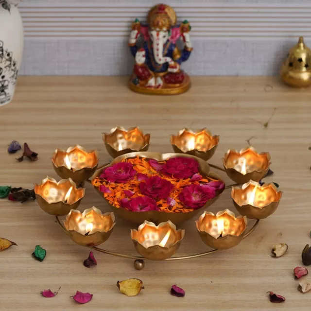 Diya Urli /Diwali Gift iron urli bowl/uruli/wedding/Christmas deco