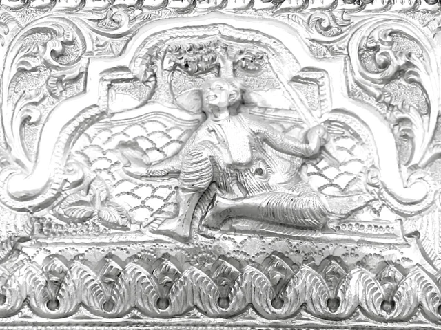Antique Burmese Silver Box Circa 1890 9