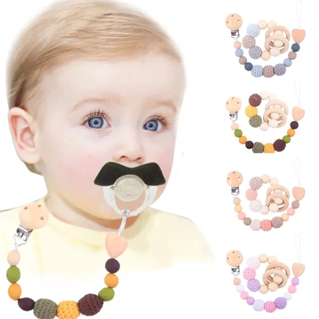 1PC Personalised Dummy Clips Silicone Teether Set Pacifier Holders Soother