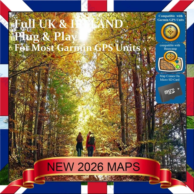 2026 GARMIN TOPO MAPS GB IRELAND Outdoor Biking Hiking Trekking Trail 2026 GARMIN TOPO MAPS GB IRELAND