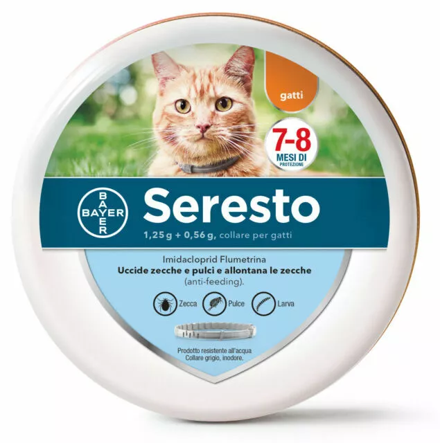 4 Bayer Seresto Collare Antiparassitario per Gatti - 1.25g + 0.56g