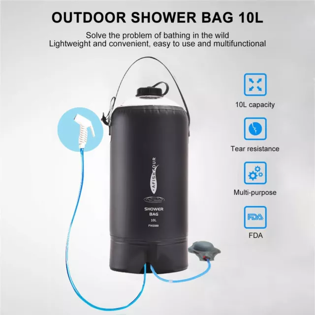 10L Camping Shower Bag Outdoor Shower Bag PVC Portable Solar Shower Bag Camp(01